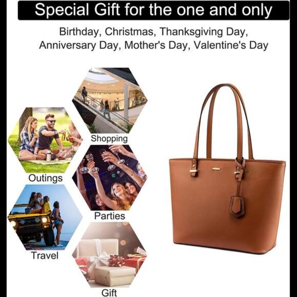 Purses Handbags for Women Fashion Tote Bags Shoulder Bag Top Handle Satchel Bags - Picture 6 of 7